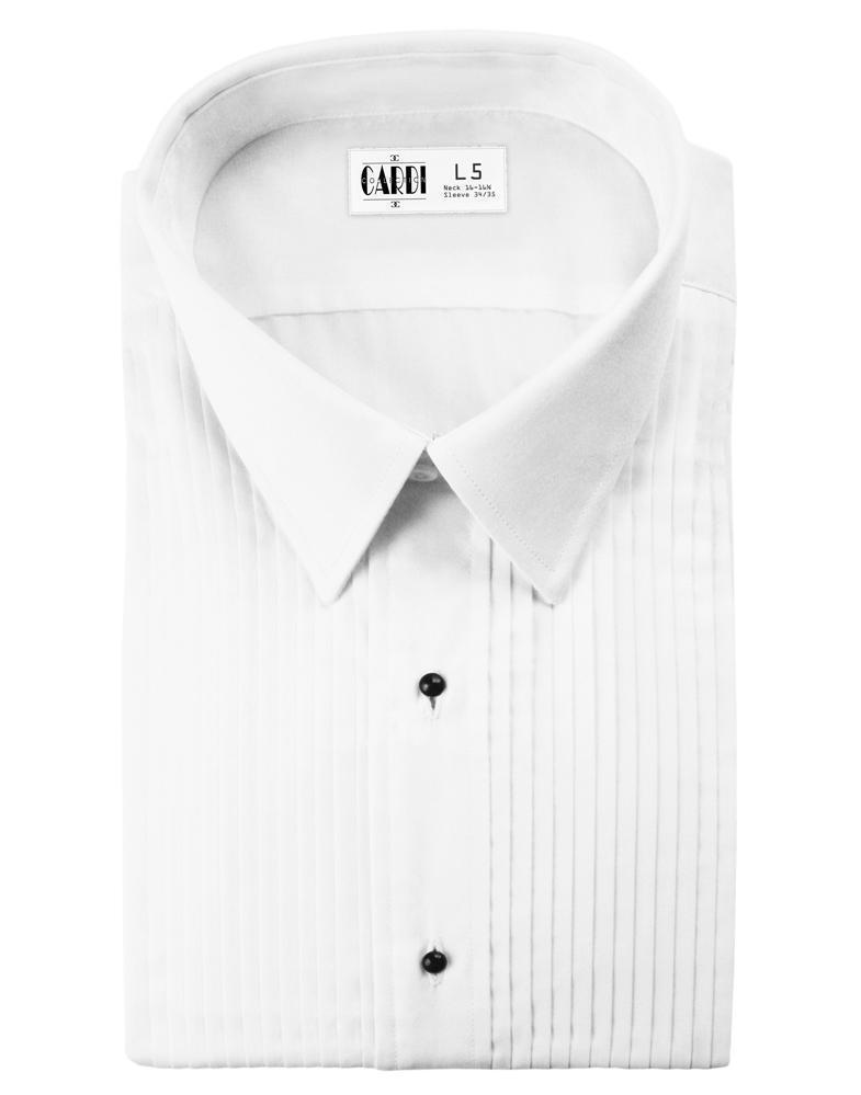 "Marco" Kids White Laydown Tuxedo Shirt