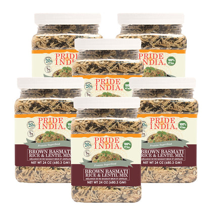 Indian Brown Basmati Rice & Lentil Kitchari Mix - Protein Superfood Jar
