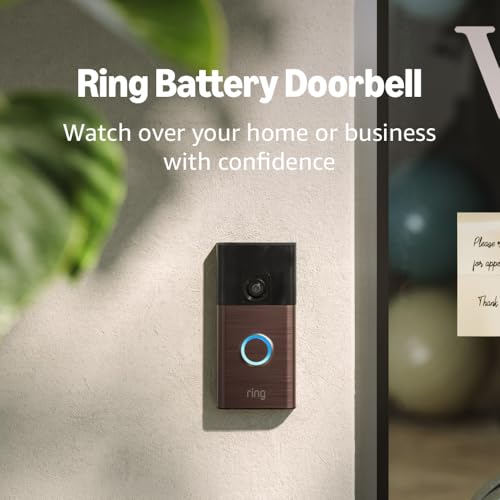Ring Battery Doorbell (newest model), Home or business security with Head-to-Toe video, Live View with Two-Way Talk, and Motion Detection & Alerts, Satin Nickel