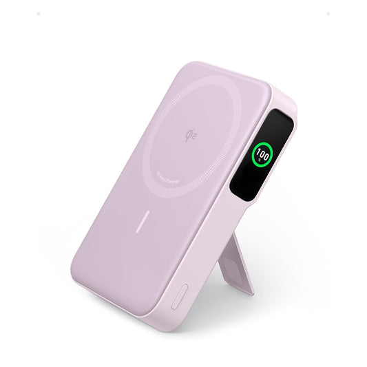 Anker MagGo Power Bank, Qi2 Certified 15W Ultra-Fast MagSafe-Compatible Portable Charger, 10,000mAh Battery Pack with Smart Display & Foldable Stand, For iPhone 15/14/13 Only (USB-C Cable Included)