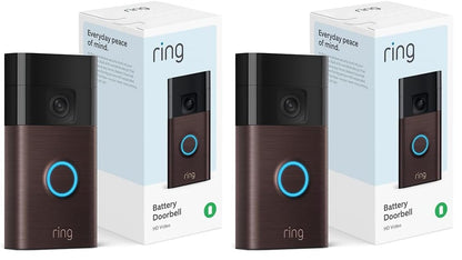 Ring Battery Doorbell (newest model), Home or business security with Head-to-Toe video, Live View with Two-Way Talk, and Motion Detection & Alerts, Satin Nickel