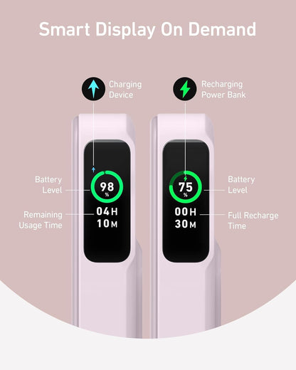Anker MagGo Power Bank, Qi2 Certified 15W Ultra-Fast MagSafe-Compatible Portable Charger, 10,000mAh Battery Pack with Smart Display & Foldable Stand, For iPhone 15/14/13 Only (USB-C Cable Included)