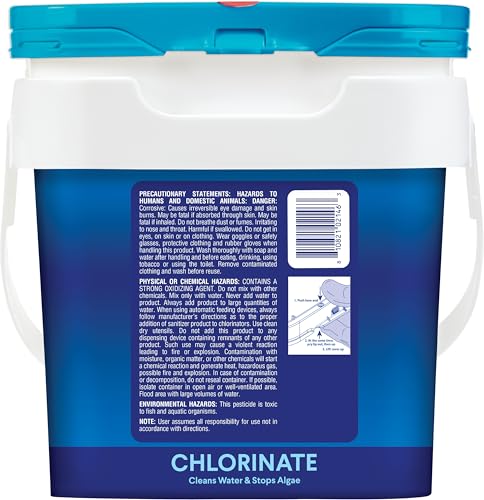 Clorox Pool&Spa XTRABLUE 3” Chlorinating Tablets, Individually Wrapped, Kills Bacteria & Stops Algae (5 LB)
