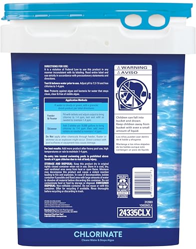 Clorox Pool&Spa XTRABLUE 3” Chlorinating Tablets, Individually Wrapped, Kills Bacteria & Stops Algae (5 LB)