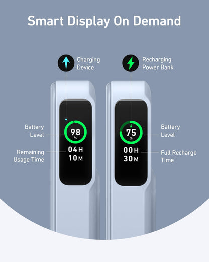 Anker MagGo Power Bank, Qi2 Certified 15W Ultra-Fast MagSafe-Compatible Portable Charger, 10,000mAh Battery Pack with Smart Display & Foldable Stand, For iPhone 15/14/13 Only (USB-C Cable Included)