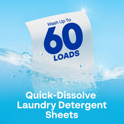 Earth Breeze Laundry Detergent Sheets Fresh Scent - 180 Loads Eco Liquidless Soap - Travel-Friendly for Hot & Cold Cycles, Tackles Tough Stains & Odors - Gentle on Skin, 90 Ct (3 Pack)
