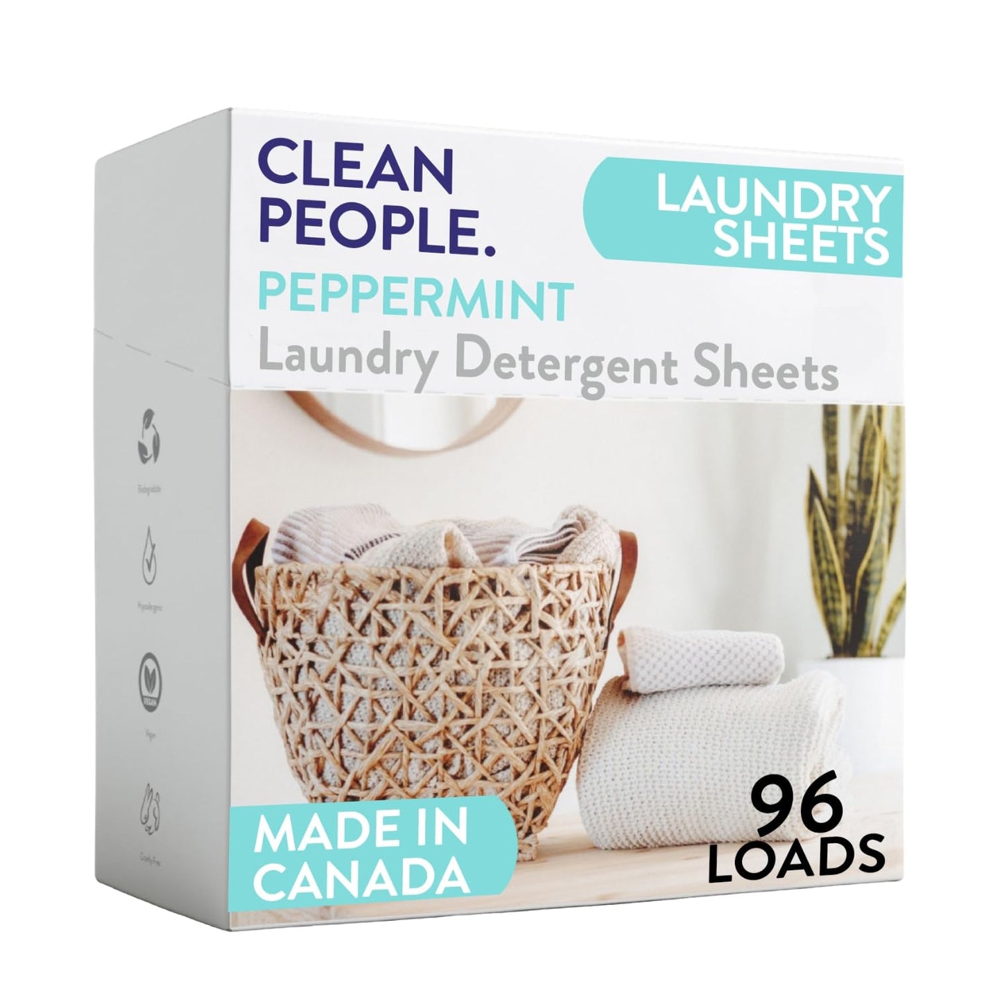 The Clean People Laundry Detergent Sheets - Laundry Soap - Ultra Concentrated, Recyclable Packaging, Stain Fighting - Fresh Scent, 32 Pack