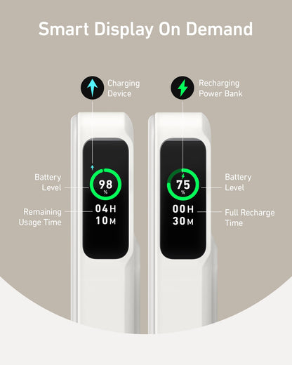 Anker MagGo Power Bank, Qi2 Certified 15W Ultra-Fast MagSafe-Compatible Portable Charger, 10,000mAh Battery Pack with Smart Display & Foldable Stand, For iPhone 15/14/13 Only (USB-C Cable Included)
