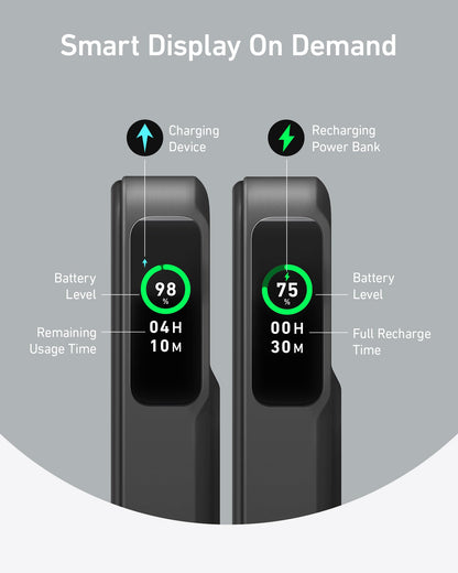 Anker MagGo Power Bank, Qi2 Certified 15W Ultra-Fast MagSafe-Compatible Portable Charger, 10,000mAh Battery Pack with Smart Display & Foldable Stand, For iPhone 15/14/13 Only (USB-C Cable Included)