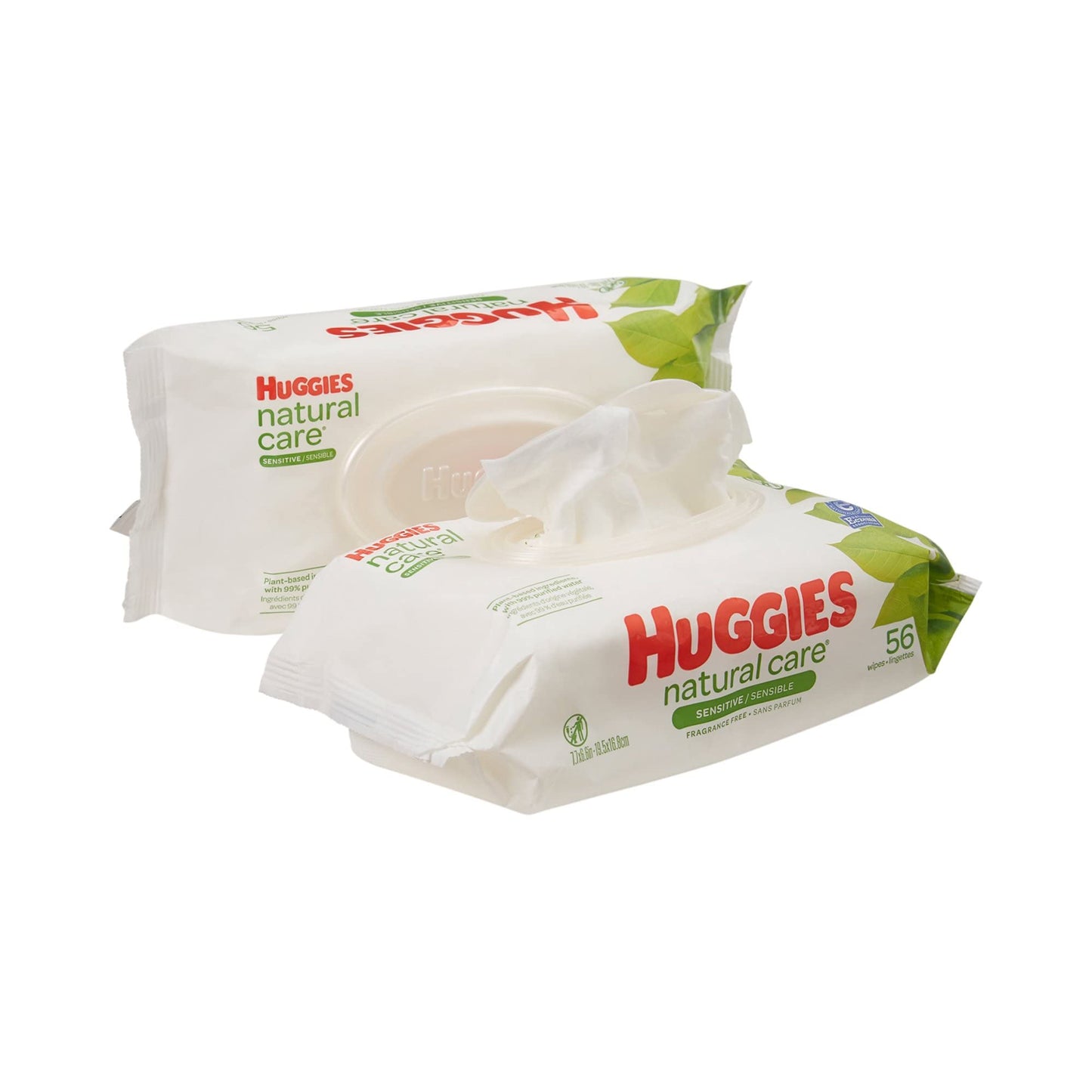 Huggies Natural Care Sensitive Baby Wipes, Unscented, Hypoallergenic, 99% Purified Water, 12 Flip-Top Packs (768 Wipes Total), Packaging May Vary