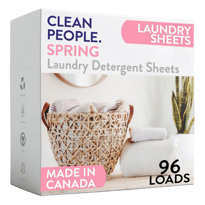 The Clean People Laundry Detergent Sheets - Laundry Soap - Ultra Concentrated, Recyclable Packaging, Stain Fighting - Fresh Scent, 32 Pack