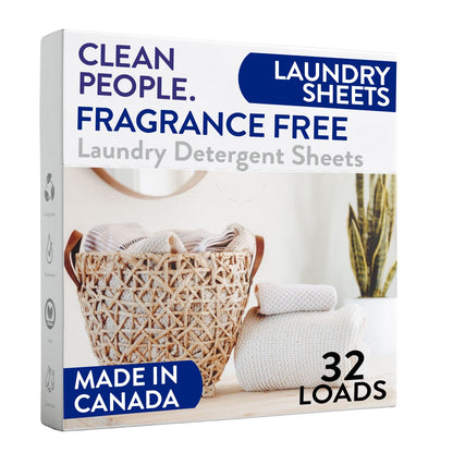 The Clean People Laundry Detergent Sheets - Laundry Soap - Ultra Concentrated, Recyclable Packaging, Stain Fighting - Fresh Scent, 32 Pack