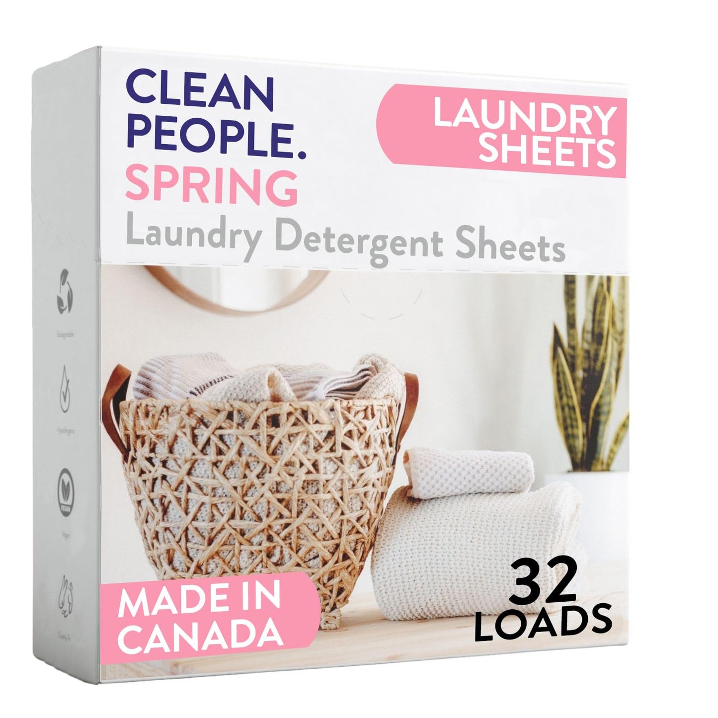 The Clean People Laundry Detergent Sheets - Laundry Soap - Ultra Concentrated, Recyclable Packaging, Stain Fighting - Fresh Scent, 32 Pack