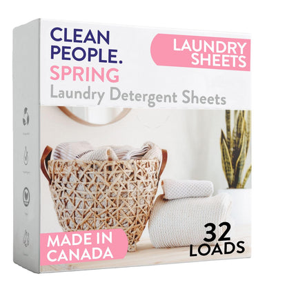 The Clean People Laundry Detergent Sheets - Laundry Soap - Ultra Concentrated, Recyclable Packaging, Stain Fighting - Fresh Scent, 32 Pack