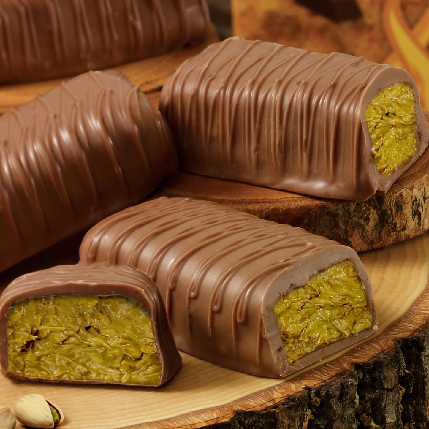 Lovetta Dubai Chocolate Bar Pistachio Knafeh - Luxury Rich Milk Chocolate, Individually Wrapped Fresh, Premium Pistachio Cream Kataifi Filling (1 Pack)
