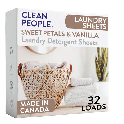 The Clean People Laundry Detergent Sheets - Laundry Soap - Ultra Concentrated, Recyclable Packaging, Stain Fighting - Fresh Scent, 32 Pack
