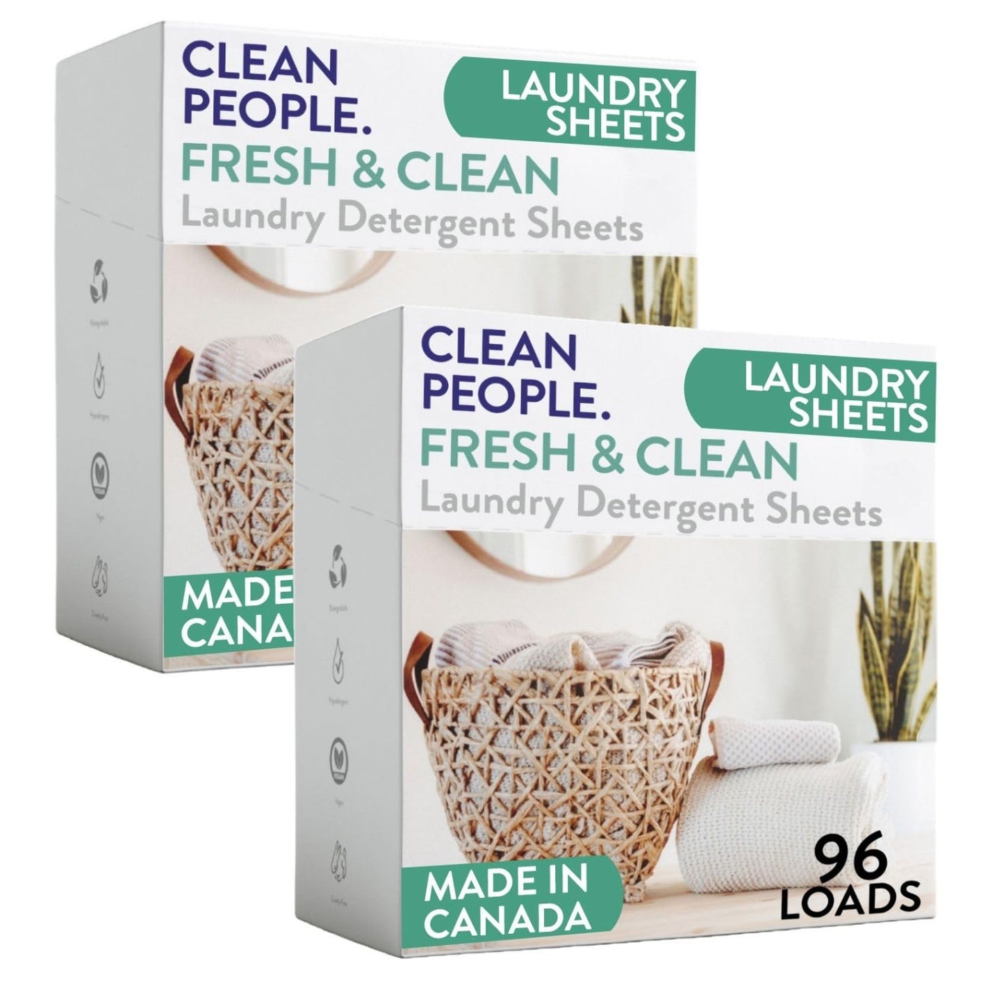 The Clean People Laundry Detergent Sheets - Laundry Soap - Ultra Concentrated, Recyclable Packaging, Stain Fighting - Fresh Scent, 32 Pack