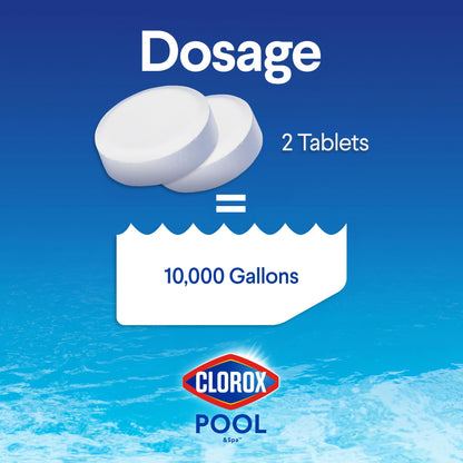 Clorox Pool&Spa XTRABLUE 3” Chlorinating Tablets, Individually Wrapped, Kills Bacteria & Stops Algae (5 LB)