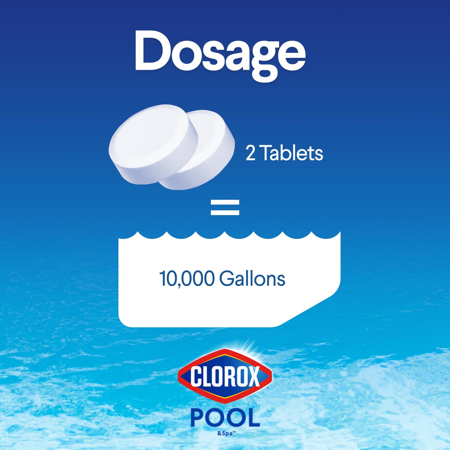 Clorox Pool&Spa XTRABLUE 3” Chlorinating Tablets, Individually Wrapped, Kills Bacteria & Stops Algae (5 LB)