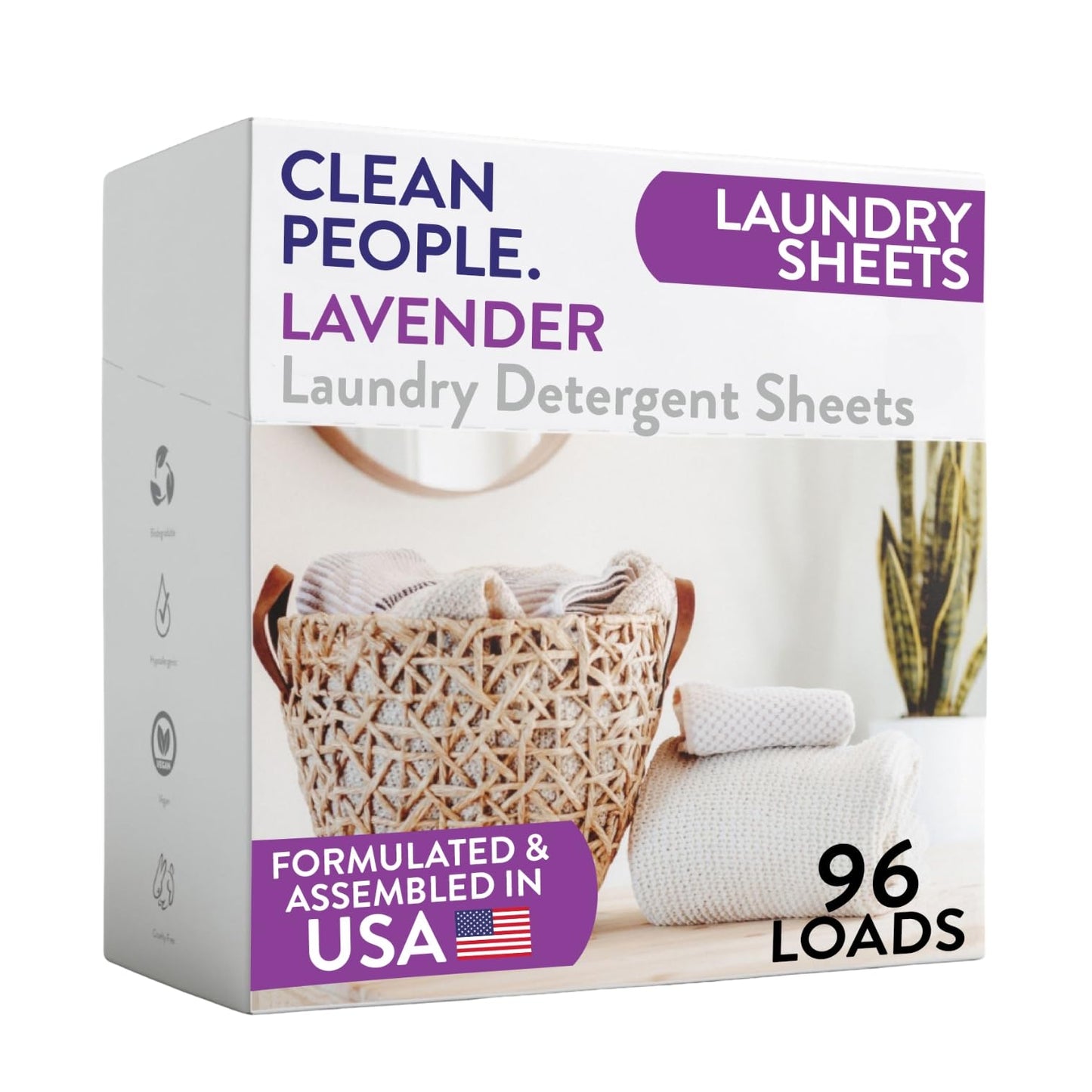 The Clean People Laundry Detergent Sheets - Laundry Soap - Ultra Concentrated, Recyclable Packaging, Stain Fighting - Fresh Scent, 32 Pack