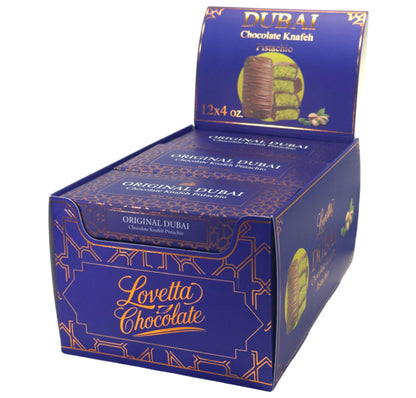 Lovetta Dubai Chocolate Bar Pistachio Knafeh - Luxury Rich Milk Chocolate, Individually Wrapped Fresh, Premium Pistachio Cream Kataifi Filling (1 Pack)