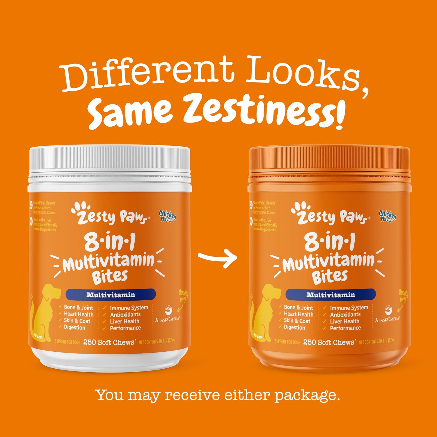 Zesty Paws Multivitamin Treats for Dogs, Glucosamine Chondroitin Joint Support + Digestive Enzymes & Probiotics, Grain Free Dog Vitamins and Supplements for Skin & Coat, Peanut Butter - 90ct