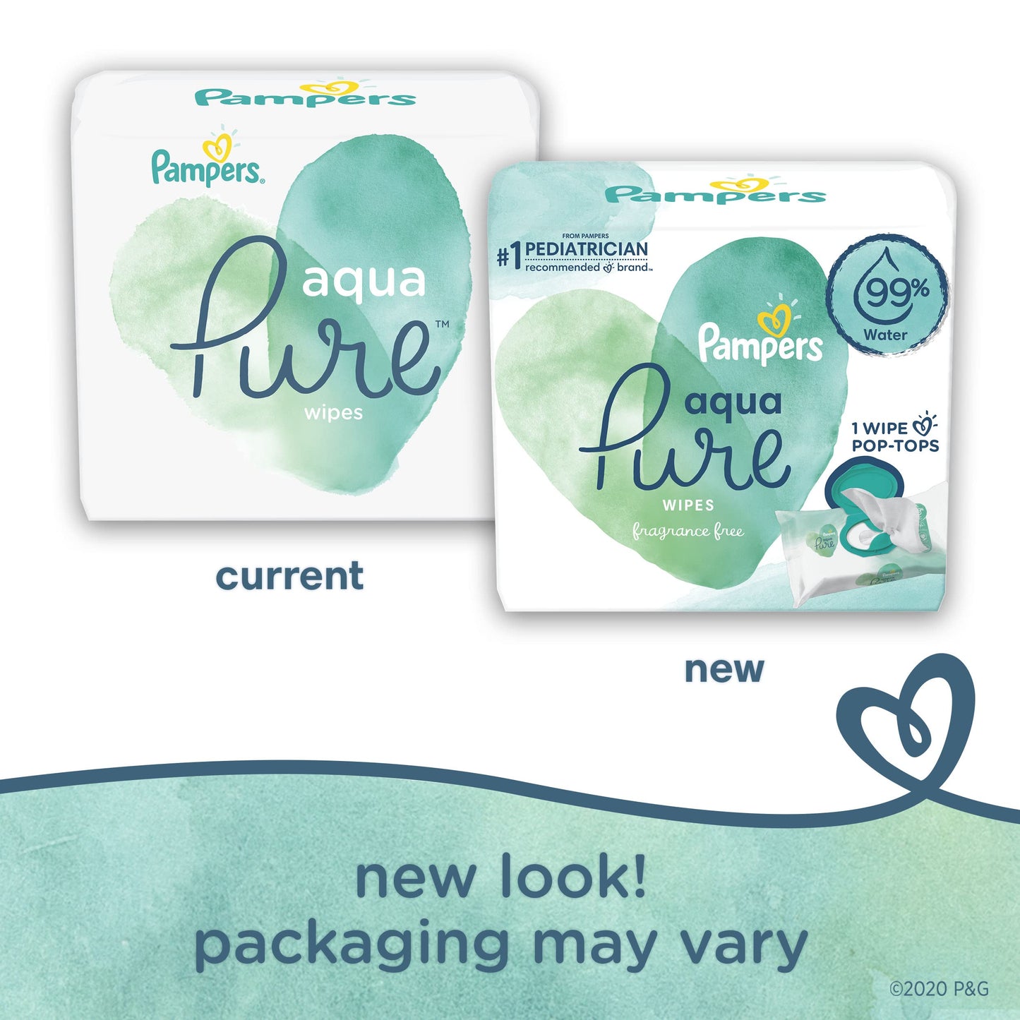Pampers Baby Wipes Aqua Pure, 99% water-based wipes, Hypoallergenic and Unscented Baby Wipes, 672 Wipes Total (12 Flip-Top Packs)