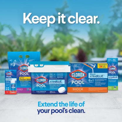 Clorox Pool&Spa XTRABLUE 3” Chlorinating Tablets, Individually Wrapped, Kills Bacteria & Stops Algae (5 LB)