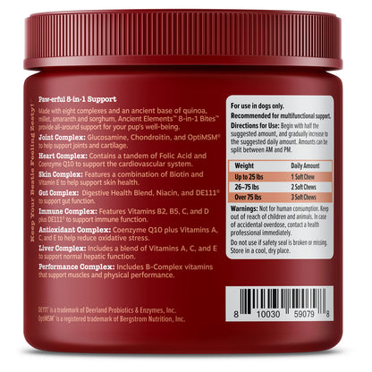 Zesty Paws Multivitamin Treats for Dogs, Glucosamine Chondroitin Joint Support + Digestive Enzymes & Probiotics, Grain Free Dog Vitamins and Supplements for Skin & Coat, Peanut Butter - 90ct