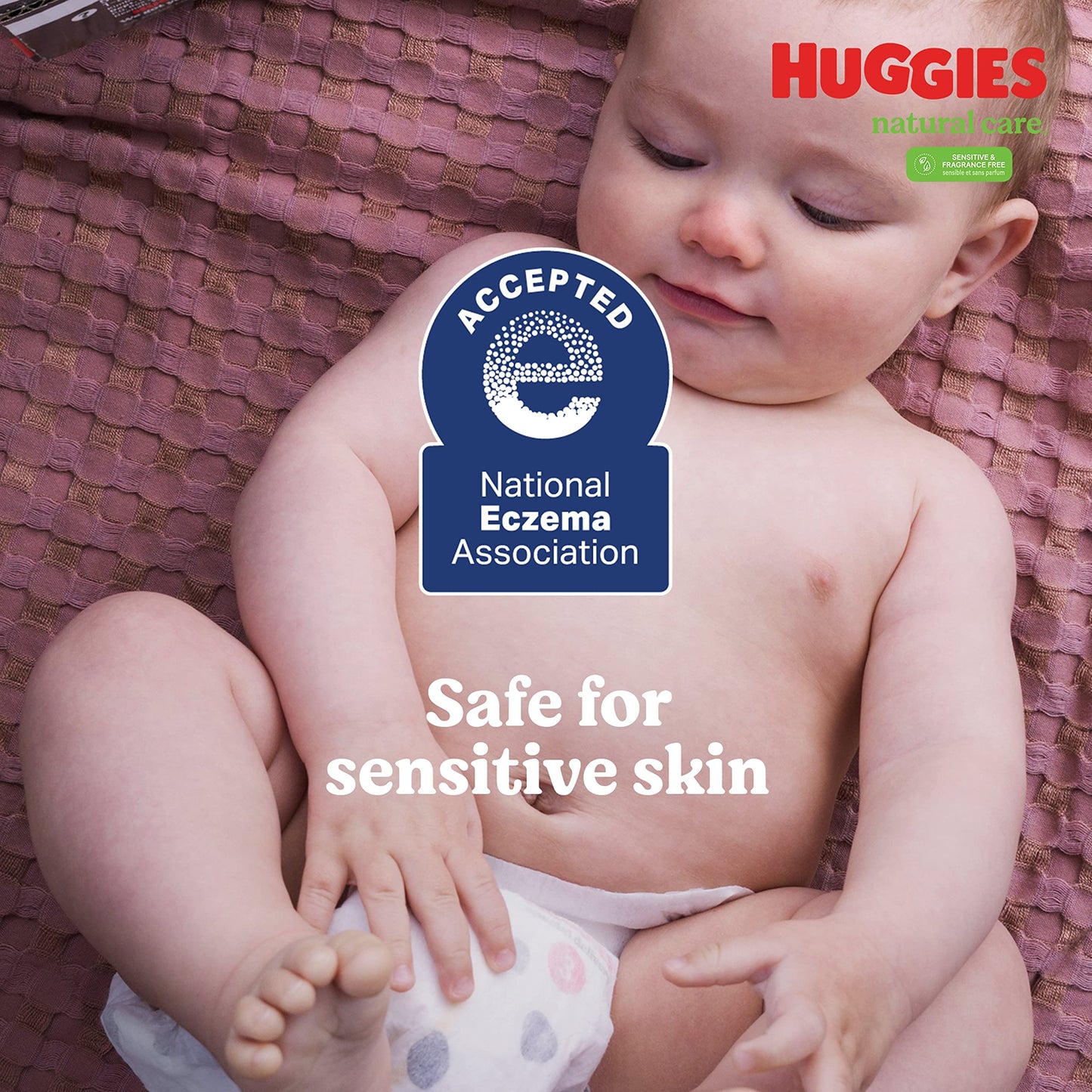 Huggies Natural Care Sensitive Baby Wipes, Unscented, Hypoallergenic, 99% Purified Water, 12 Flip-Top Packs (768 Wipes Total), Packaging May Vary