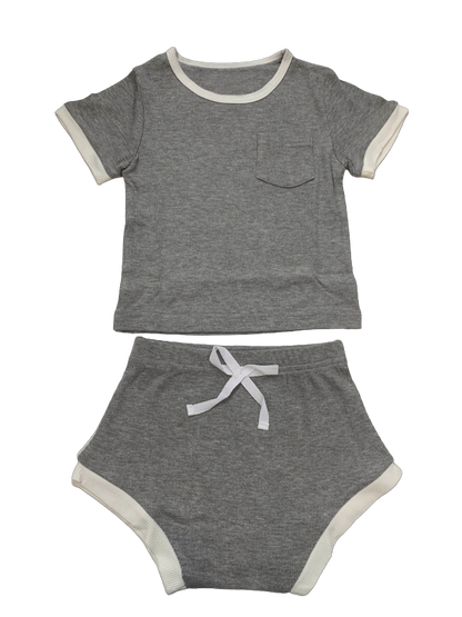 Ribbed Bamboo 2 Piece Shorts Set