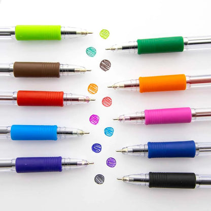 G-Flex Color Oil-Gel Ink Pen w/ Cushion Grip - 10 Pack